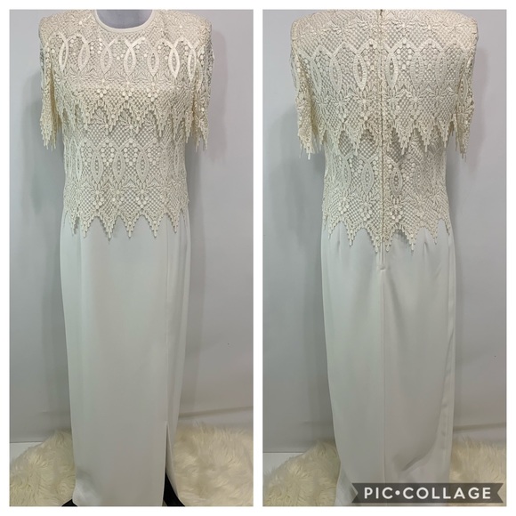 Karen Scott Dresses & Skirts - Karen Scott full length cream laced formal dress